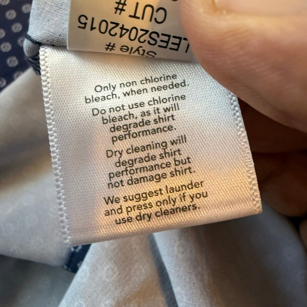 Mizzen and Main Mens Blue‎ Geometric Print Performance Dress Shirt Size M Trim - Picture 7 of 10
